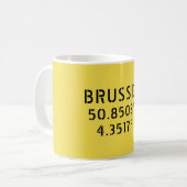 Mug Longitude de la latitude de Bruxelles (Devant gauche)