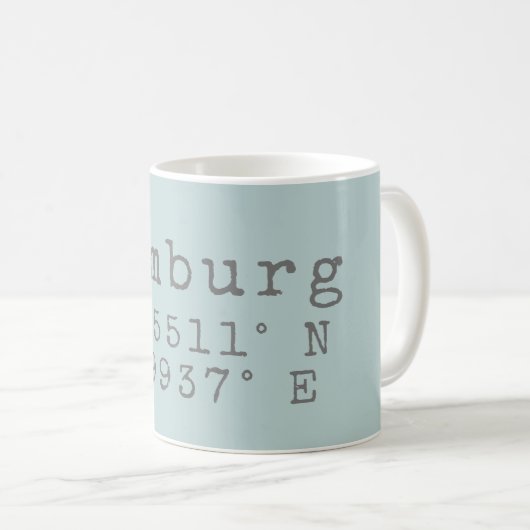 Mug Longitude de la latitude de Hambourg (Devant droit)