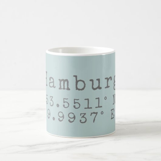 Mug Longitude de la latitude de Hambourg (Centre)