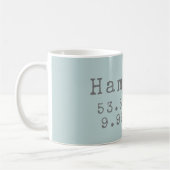 Mug Longitude de la latitude de Hambourg (Gauche)