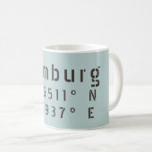 Mug Longitude de la latitude de Hambourg (Devant droit)