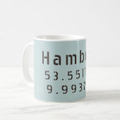 Mug Longitude de la latitude de Hambourg (Devant gauche)