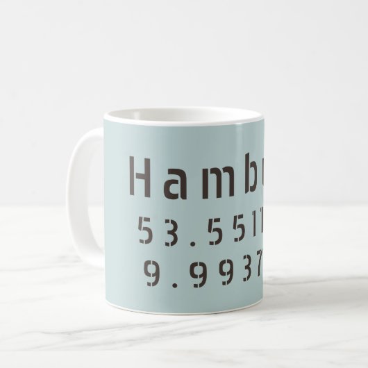 Mug Longitude de la latitude de Hambourg (Devant gauche)