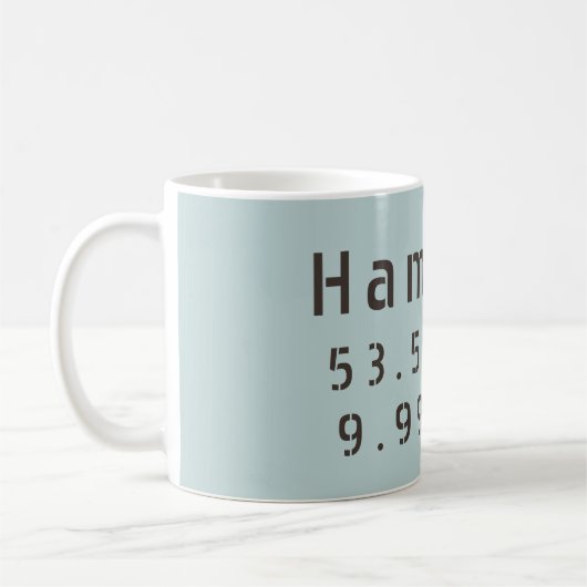 Mug Longitude de la latitude de Hambourg (Gauche)