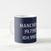 Mug Longitude de la latitude de Manchester (Devant gauche)