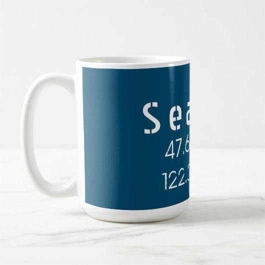 Mug Longitude de la latitude de Seattle (Gauche)
