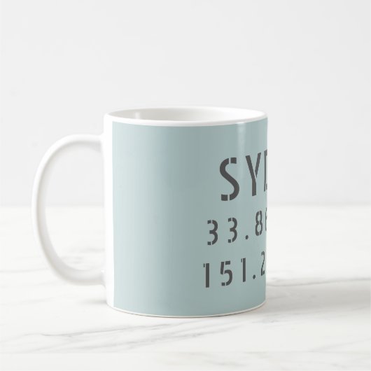 Mug Longitude de la latitude de Sydney (Gauche)