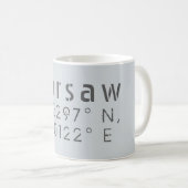 Mug Longitude de la latitude de Varsovie (Devant droit)
