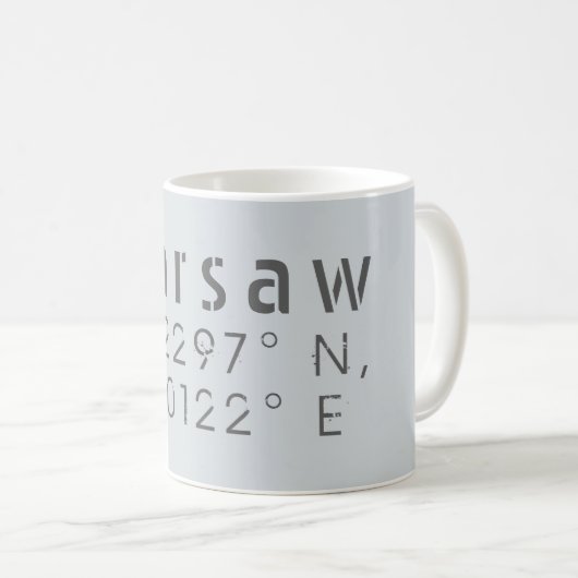 Mug Longitude de la latitude de Varsovie (Devant droit)