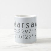 Mug Longitude de la latitude de Varsovie (Centre)