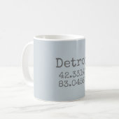 Mug Longitude de la latitude Détroit (Devant gauche)