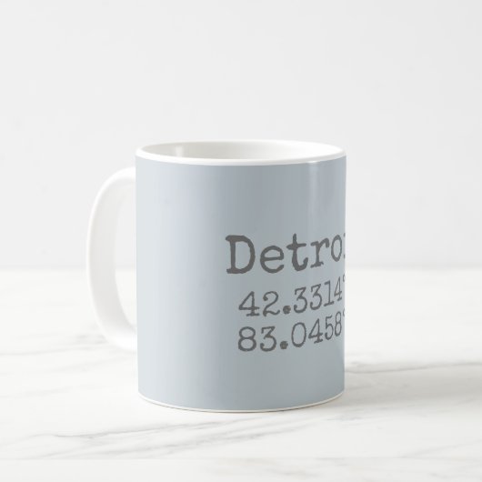 Mug Longitude de la latitude Détroit (Devant gauche)
