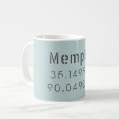 Mug Longitude et latitude de Memphis (Devant gauche)