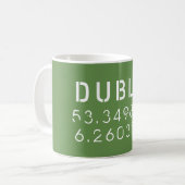 Mug Longitude Latitude de Dublin (Devant gauche)