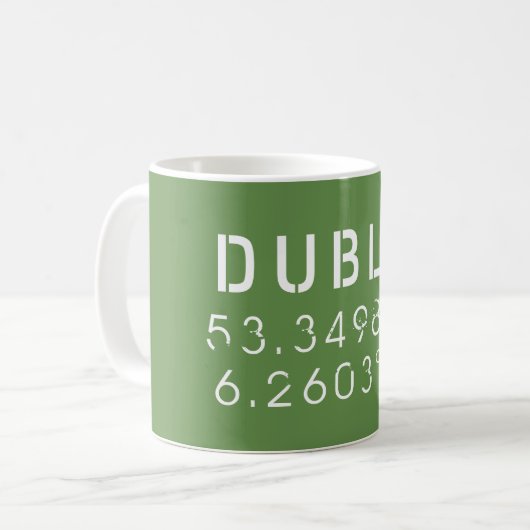 Mug Longitude Latitude de Dublin (Devant gauche)
