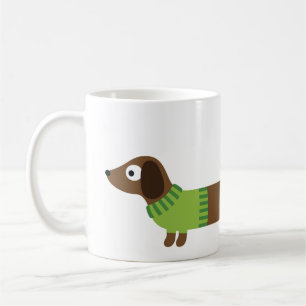 Mug Longue illustration mignonne de teckel