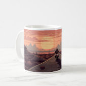 Mug Longue Marche Sur La Route Avec Coucher De Soleil (Devant gauche)