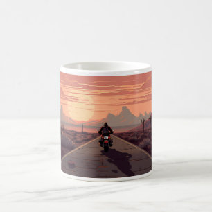 Mug Longue Marche Sur La Route Avec Coucher De Soleil
