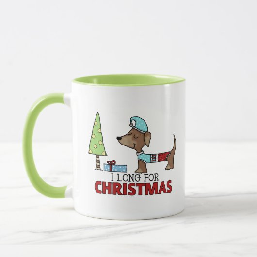 Mug Longue pour Noël-Dachshund (Gauche)