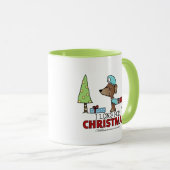 Mug Longue pour Noël-Dachshund (Devant droit)