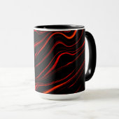 Mug Longue trace rouge sur l'arrière - plan noir (Devant droit)