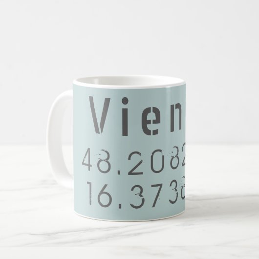 Mug Longueur de la latitude de Vienne (Devant gauche)