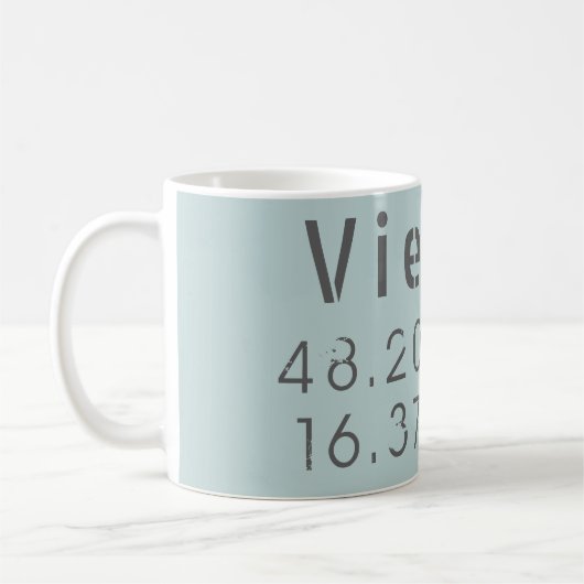 Mug Longueur de la latitude de Vienne (Gauche)