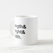 Mug Longueur x Largeur x Hauteur | Zone de mesure (Devant gauche)