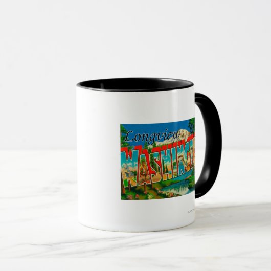 Mug Longview, Washington - Scènes de grandes lettres (Devant droit)
