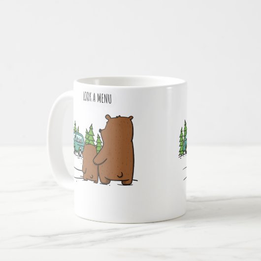 Mug Look A Menu Funny Bear Camping (Devant gauche)