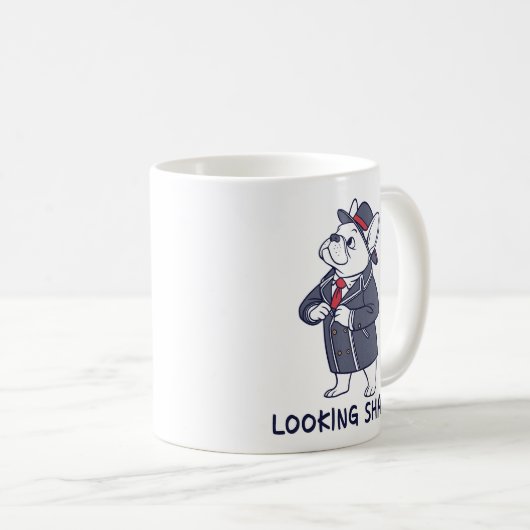 Mug Looking Sharp Dapper French Bulldog Funny Coffee M (Devant droit)
