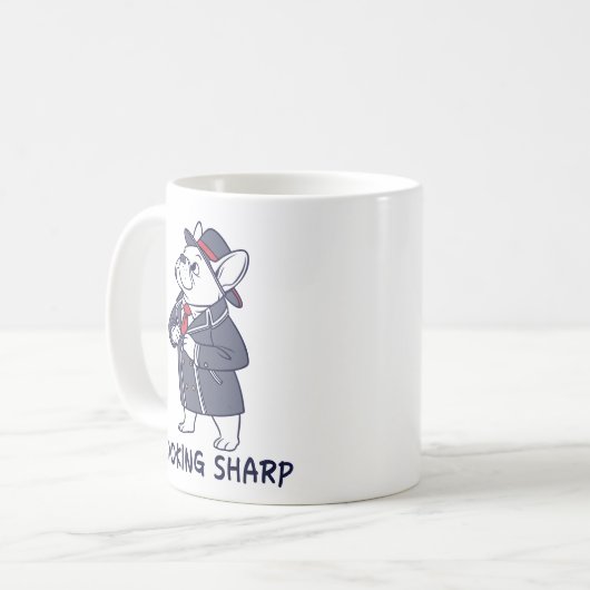 Mug Looking Sharp Dapper French Bulldog Funny Coffee M (Devant gauche)