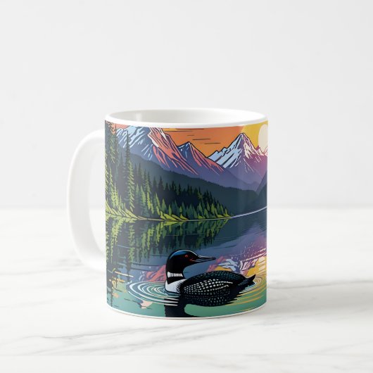 Mug Loon au coucher du soleil (Devant gauche)