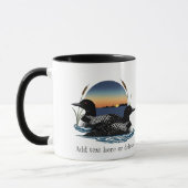 Mug Loon Couple coucher de soleil bleu (Gauche)