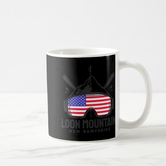 Mug Loon Mountain New Hampshire Usa Ski Retro Skiing (Droite)