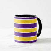 Mug L'or/bandes blanches pourpres, rayures, ajoutent (Devant droit)