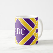 Mug L'or/bandes pourpres/blanches, rayures, (Devant droit)