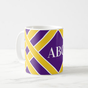 Mug L'or/bandes pourpres/blanches, rayures,