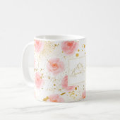 Mug L'or éclabousse les roses roses bonjour beaux (Devant gauche)