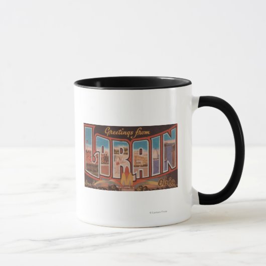 Mug Lorain, OhioGrandes lettres ScènesLorain, OH (Droite)
