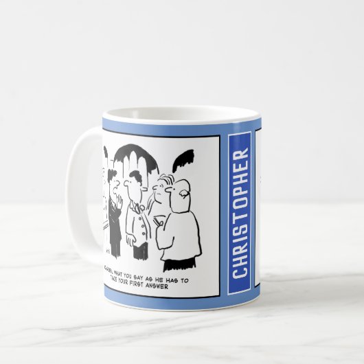 Mug Lors d'un mariage, le témoin avertit le marié. Drô (Devant gauche)