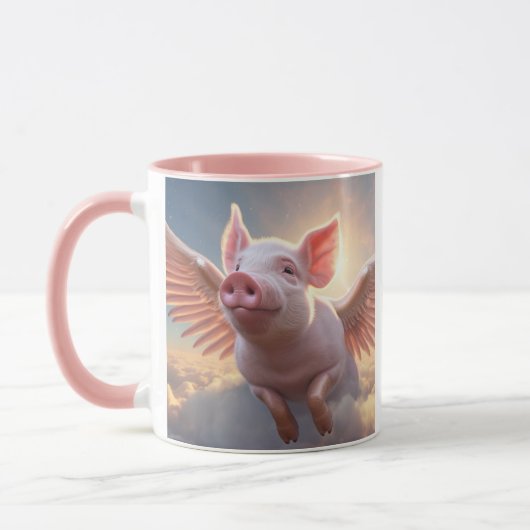 Mug Lorsque les porcs volent un monogramme personnalis (Gauche)