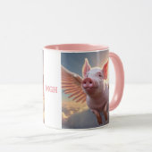 Mug Lorsque les porcs volent un monogramme personnalis (Devant droit)