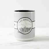 Mug Los Angeles City Linge élégant Ringer 15oz (Centre)
