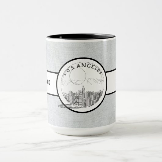 Mug Los Angeles City Linge élégant Ringer 15oz (Centre)