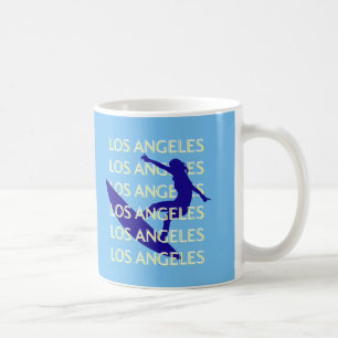 Mug Los Angeles Travel Art, Californie, Voyage, Bleu