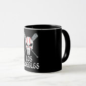 Mug Los Angeles Varsity Style Baseball Skull Cadeau (Devant droit)