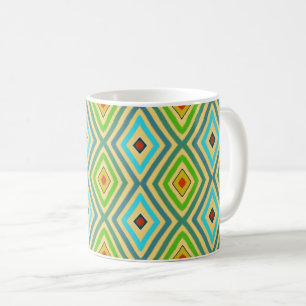 Mug Losange Diamant Vert Bleu Géométrique