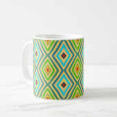 Mug Losange Diamant Vert Bleu Géométrique (Devant gauche)