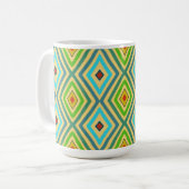 Mug Losange Diamant Vert Bleu Géométrique (Devant gauche)